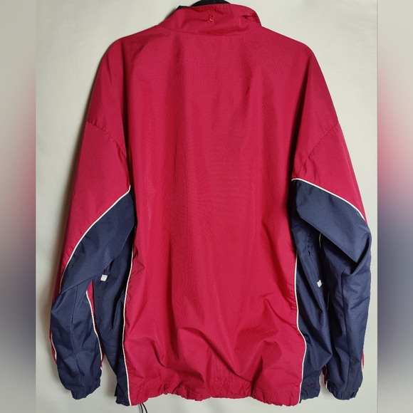 Bombardier Learjet Windbreaker Flight Jacket, Red/Navy Insets, Size XL - Picture 2 of 9